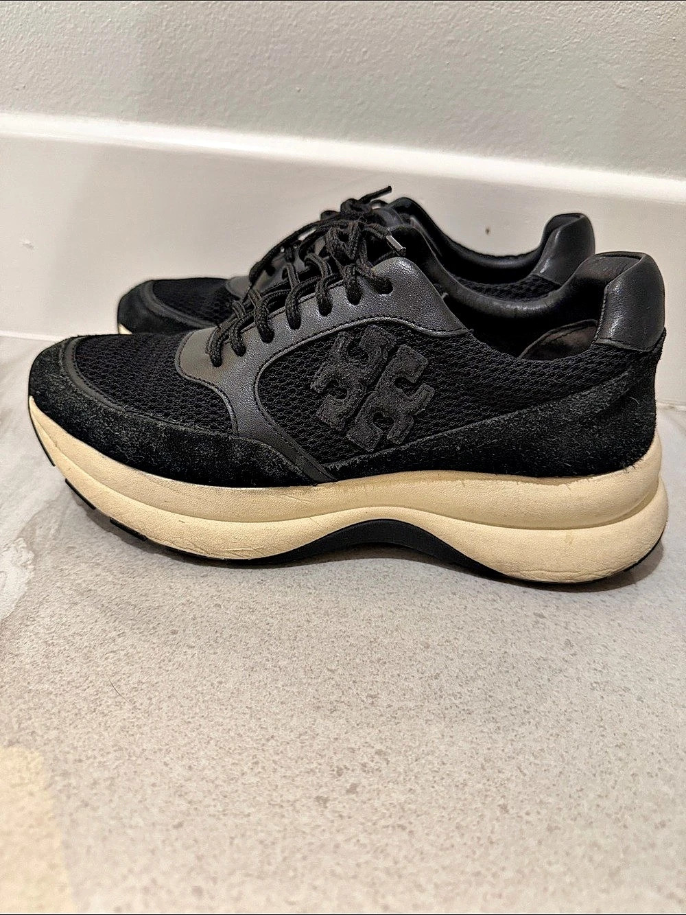 Tory Burch Good Luck Trainer Black Sneakers